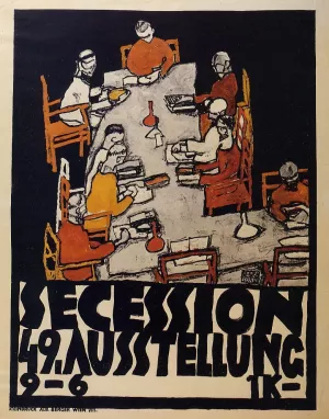 Forty-Ninth Secession Exhibition Poster by Egon Schiele - Oil Painting Reproduction