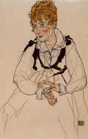 Frau Schiele by Egon Schiele - Oil Painting Reproduction