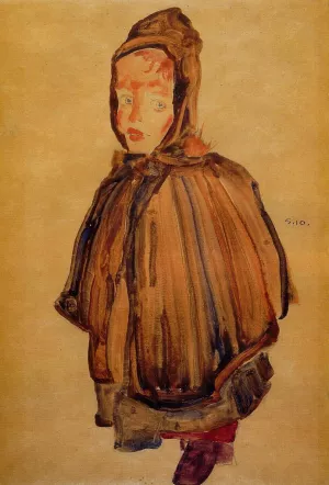 Girl with Hood by Egon Schiele - Oil Painting Reproduction