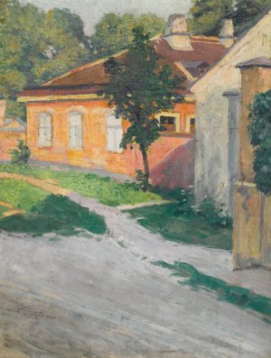 Haus In Hutteldorf by Egon Schiele Oil Painting