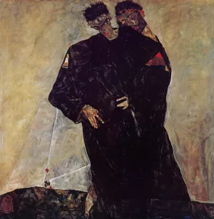 Hermits by Egon Schiele - Oil Painting Reproduction