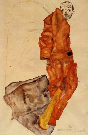 Hindering the Artist is a Crime, It is Murdering Life in the Bud! Oil painting by Egon Schiele