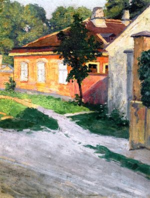 House in Hutteldorf by Egon Schiele Oil Painting