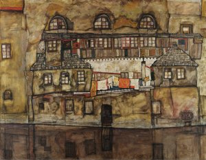 House Wall on the River by Egon Schiele Oil Painting