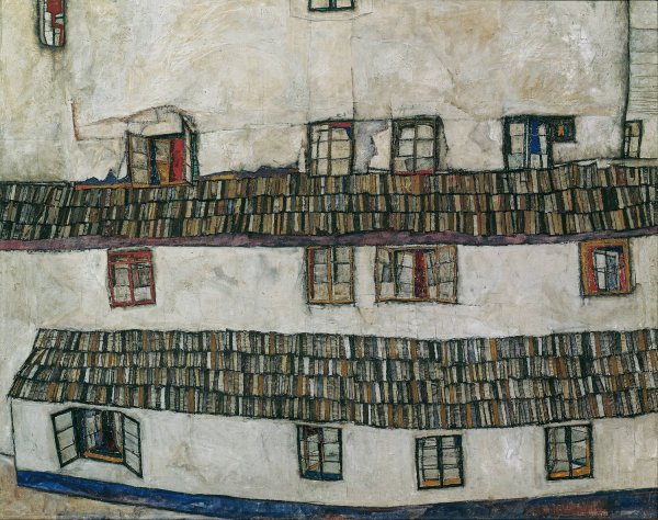 House Wall  by Egon Schiele - Hand-Painted Oil Painting Reproduction
