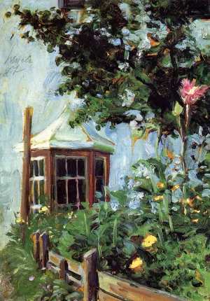 House with a Bay Window in the Garden by Egon Schiele - Oil Painting Reproduction