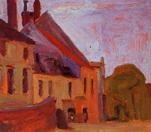 Houses on the Town Square in Klosterneuberg by Egon Schiele Oil Painting