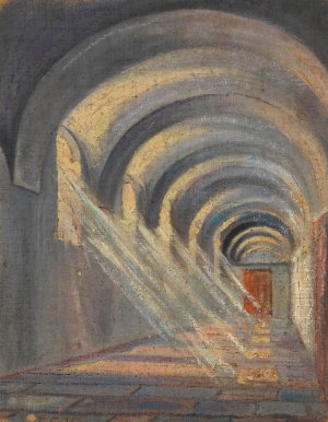 Kreuzgang mit einfallendem Sonnenlicht by Egon Schiele Oil Painting