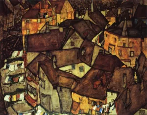 Krumau Town Crescent I painting by Egon Schiele