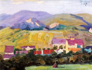 Landscape by Egon Schiele Oil Painting