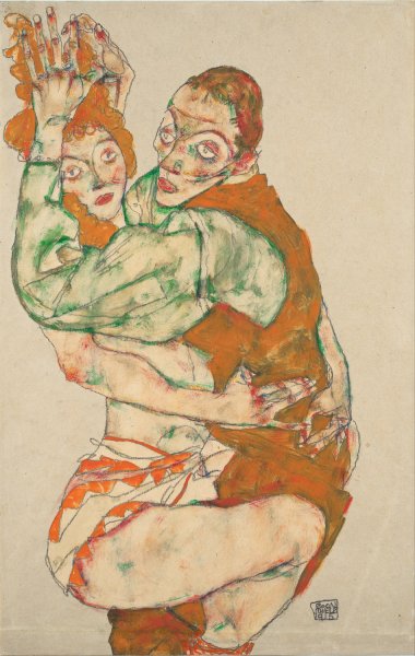Main Product Photo of Lovemaking  Painting by Egon Schiele