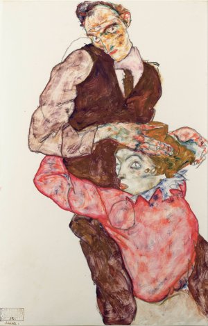 Lovers by Egon Schiele Oil Painting