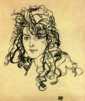 Madchenkopf also known as Frau Sohn by Egon Schiele Oil Painting