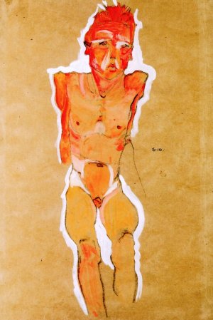 Male Nude with Truncated Arms by Egon Schiele Oil Painting