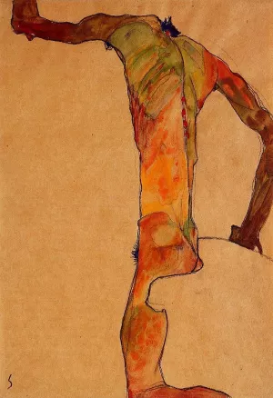 Male Nude by Egon Schiele Oil Painting