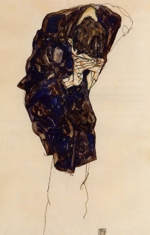 Man Bencind Down Deeply Oil painting by Egon Schiele