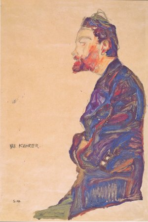 Max Kahrer im Profil by Egon Schiele Oil Painting