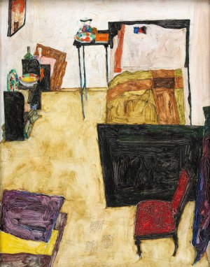 Mein Wohnzimmer by Egon Schiele Oil Painting