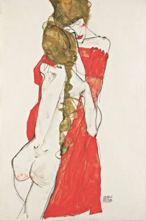 Mother and Daughter by Egon Schiele Oil Painting