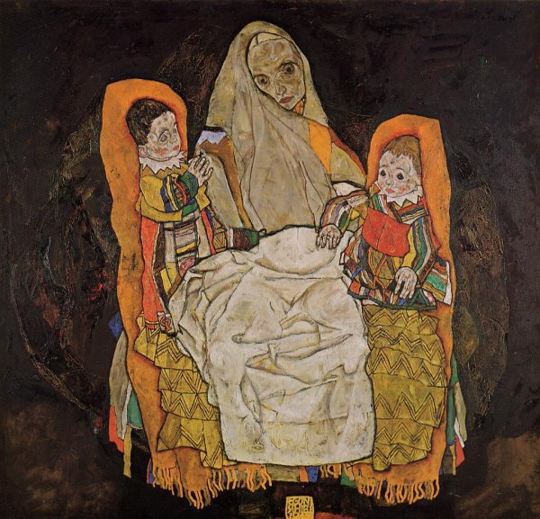Main Product Photo of Mother with Two Children Painting by Egon Schiele