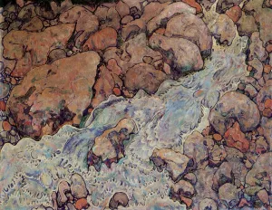 Mountain Torrent by Egon Schiele Oil Painting