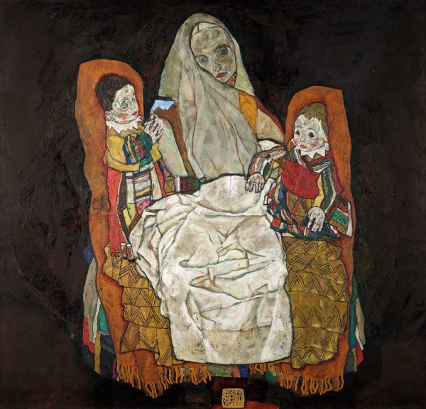 Main Product Photo of Mutter mit zwei Kindern III  Painting by Egon Schiele