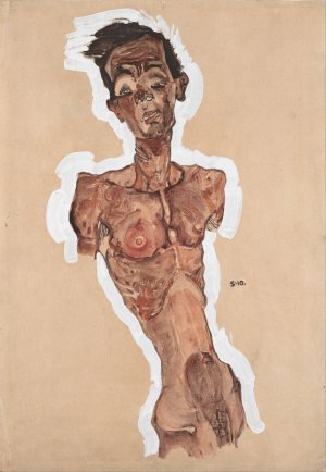 Nude Self-Portrait by Egon Schiele Oil Painting