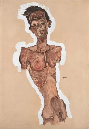 Nude Self-Portrait by Egon Schiele Oil Painting