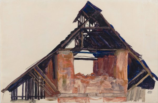 Main Product Photo of Old Gable  Painting by Egon Schiele