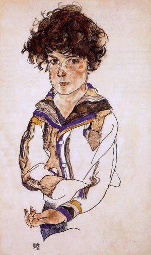 Portrait of a Boy by Egon Schiele Oil Painting