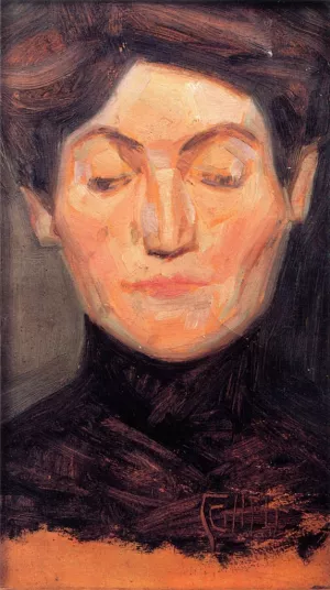 Portrait of a Woman with Lowered Eyelids by Egon Schiele Oil Painting