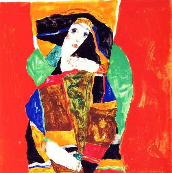 Main Product Photo of Portrait of a Woman Painting by Egon Schiele