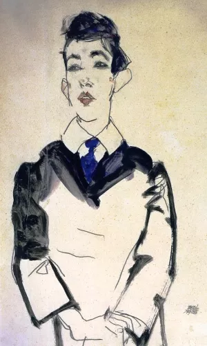 Portrait of a Young Man by Egon Schiele - Oil Painting Reproduction