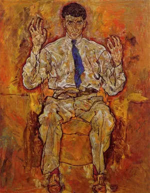 Portrait of Albert Paris von Gutersloh painting by Egon Schiele