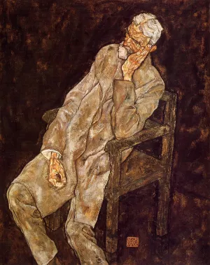 Portrait of an Old Man also known as Johann Harms by Egon Schiele Oil Painting