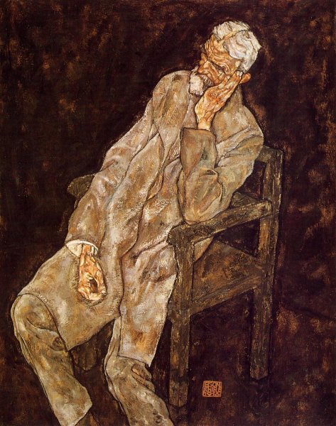 Main Product Photo of Portrait of an Old Man also known as Johann Harms Painting by Egon Schiele