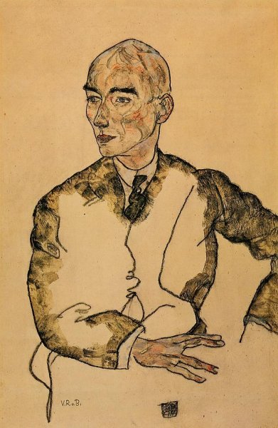Portrait of Dr. Viktor Ritter von Bauer by Egon Schiele - Hand-Painted Oil Painting Reproduction