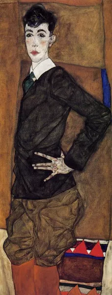 Portrait of Erich Lederer by Egon Schiele - Oil Painting Reproduction