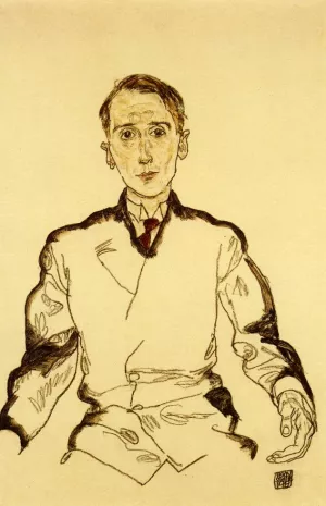 Portrait of Heinrich Rieger by Egon Schiele - Oil Painting Reproduction