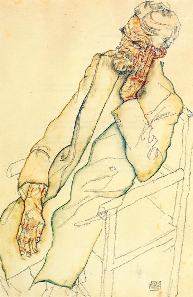 Main Product Photo of Portrait of Johann Harms Painting by Egon Schiele