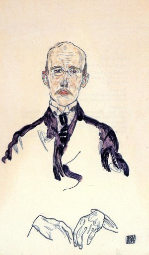 Portrait of Karl Maylander Oil painting by Egon Schiele