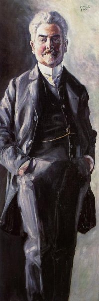 Portrait of Leopold Czihaczek, Standing Oil painting by Egon Schiele