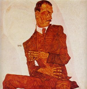 Portrait of the Art Critic, Arthur Roessler Oil painting by Egon Schiele