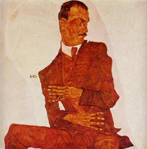 Portrait of the Art Critic, Arthur Roessler by Egon Schiele - Oil Painting Reproduction