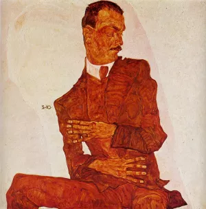 Portrait of the Art Critic, Arthur Roessler Oil painting by Egon Schiele