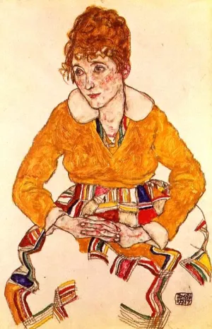 Portrait of the Artist's Wife Oil painting by Egon Schiele