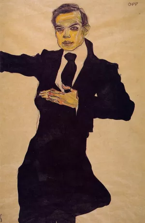 Portrait of the Painter Max Oppenheimer by Egon Schiele Oil Painting