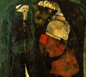 Pregnant Woman and Death painting by Egon Schiele