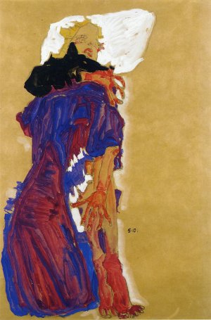Reclining Girl on a Pillow Oil painting by Egon Schiele