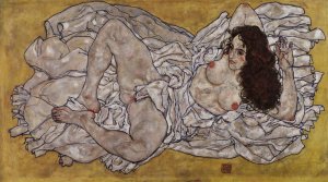 Reclining Woman by Egon Schiele Oil Painting